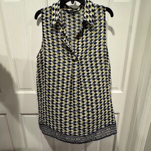 Max Edition Sleeveless Geometric Print Blouse‎ | Size XL
